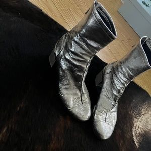 Silver Chanel booties